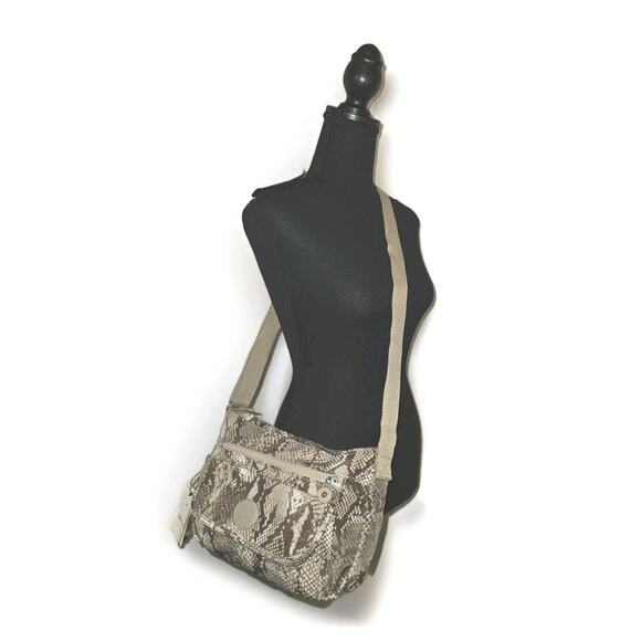 NWT! KIPLING Nylon Crossbody Handbag Snake Pattern 12x8x2.5 - Picture 1 of 11